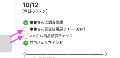 取得したいリスト