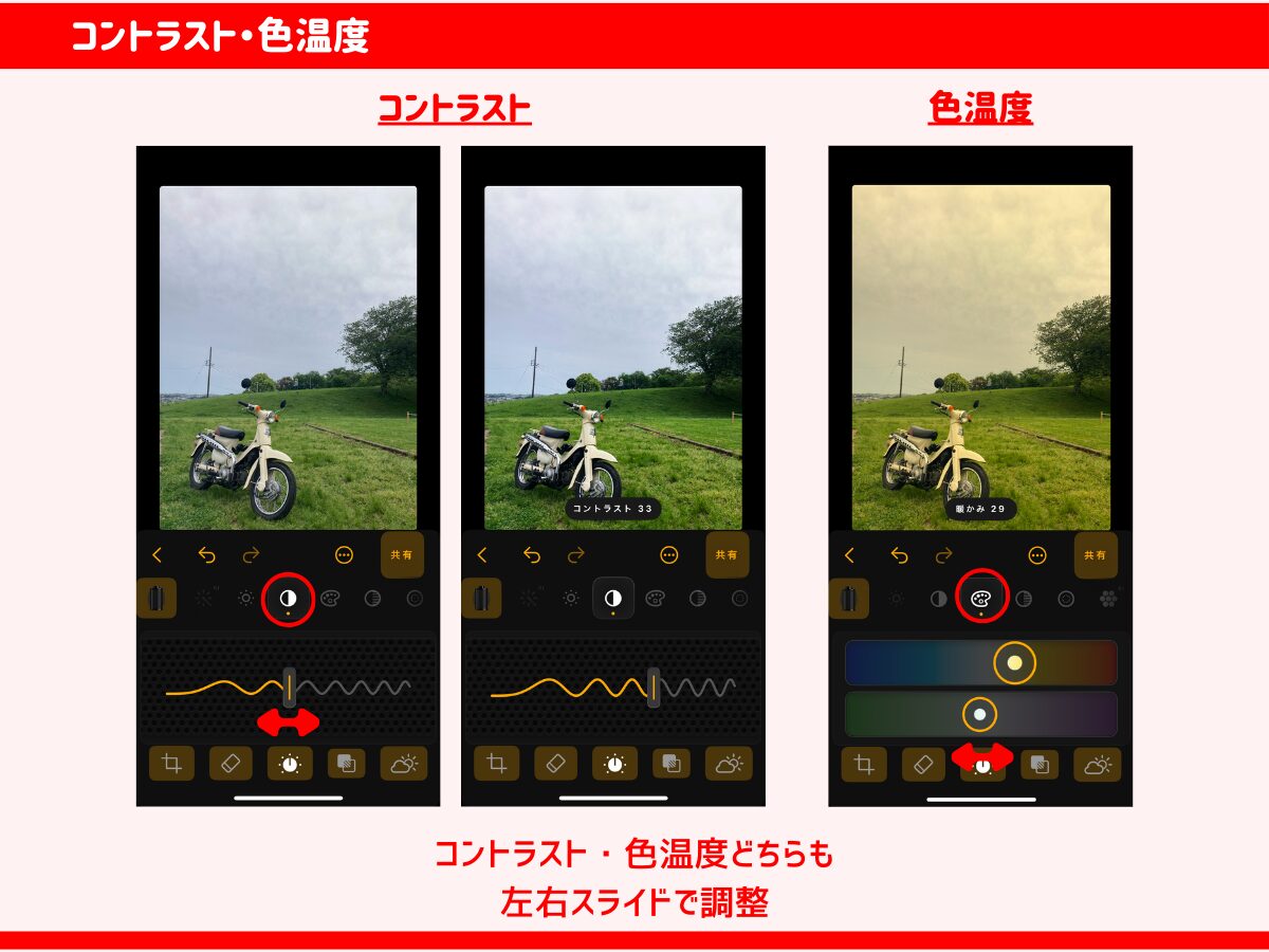 コントラストと色温度