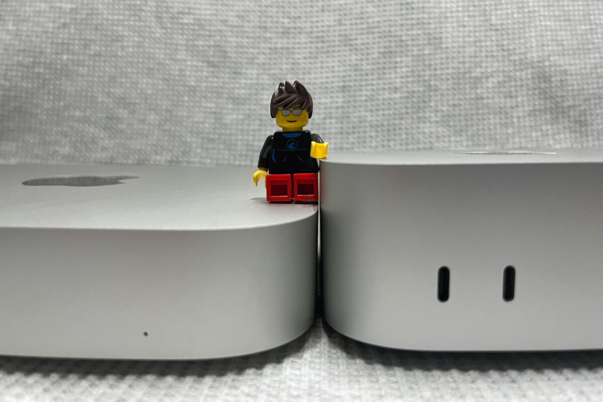 M4 Mac miniとM1 Mac miniの厚さ