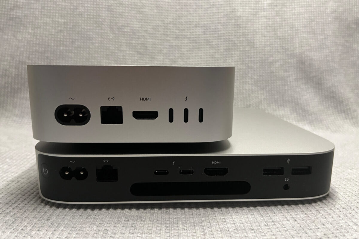 M4 Mac miniとM1 Mac miniのポート