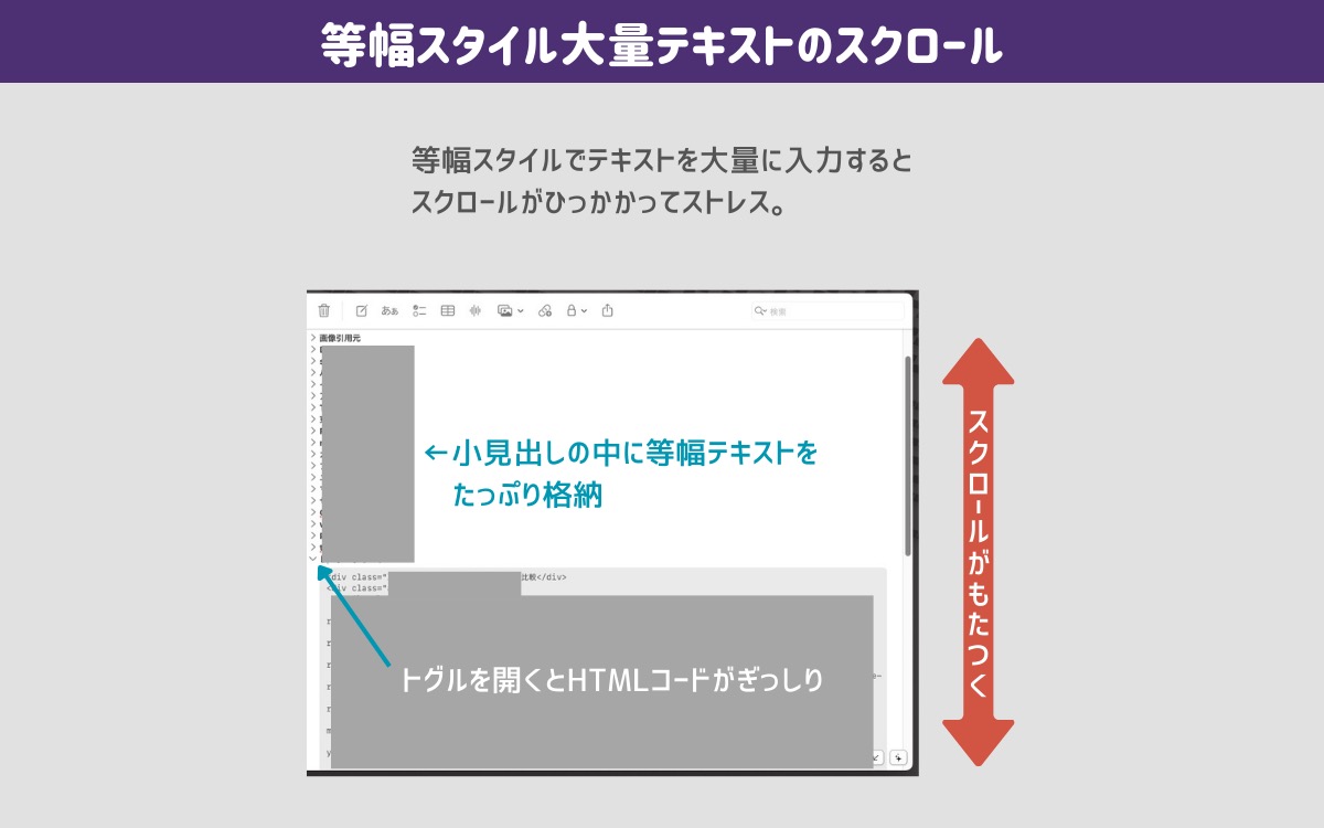 等幅エリアのスクロール