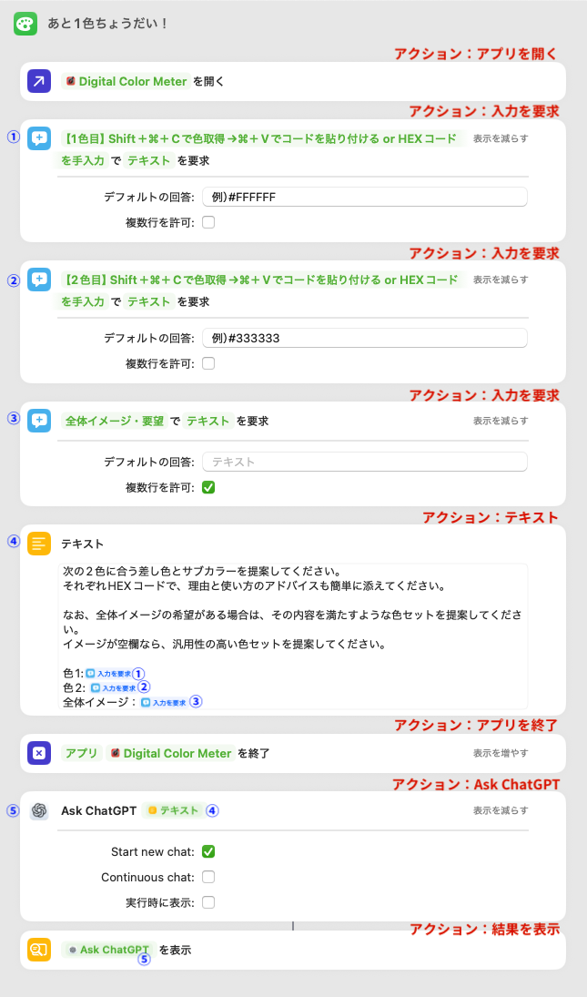 あと1色ショートカットのレシピ