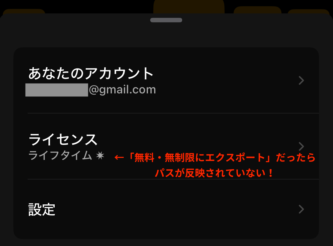 Luminar Mobileの設定画面